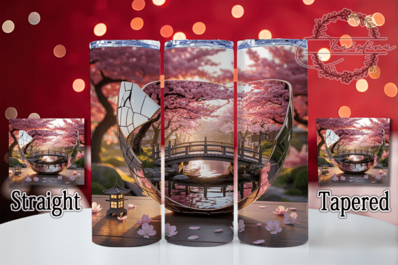 3D Cherry Blossom Tumbler Design Asset