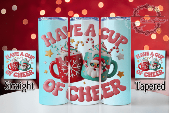 3D Cup of Cheer Christmas Tumbler