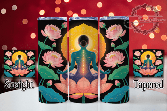 3D Embroidered Lotus Tumbler