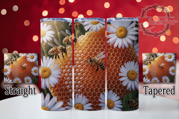 3D Floral Honeycomb Bee Tumbler
