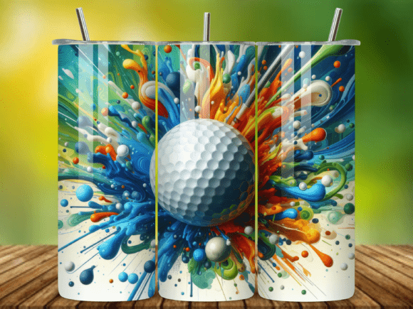 3D Golf Ball 20oz Tumbler Wrap V.2