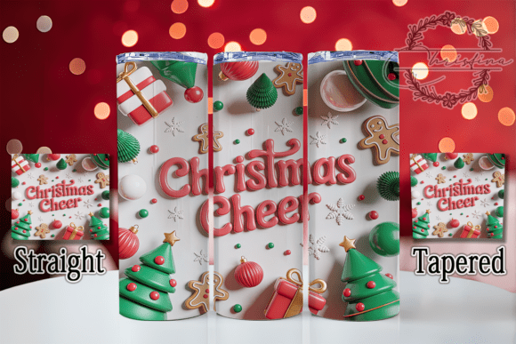 3D Holiday Cheer Christmas Tumbler