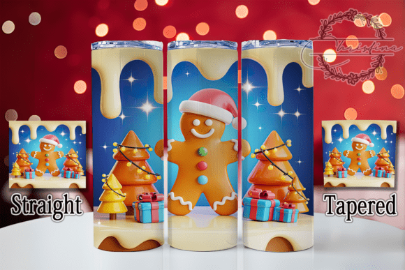 3D Inflated Gingerbread Cookie Tumbler