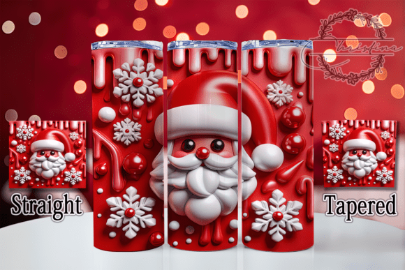 3D Inflated Santa Christmas Tumbler