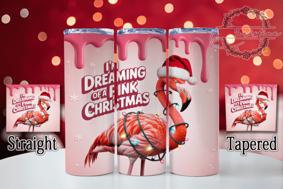 3D Puffy Christmas Flamingo Tumbler