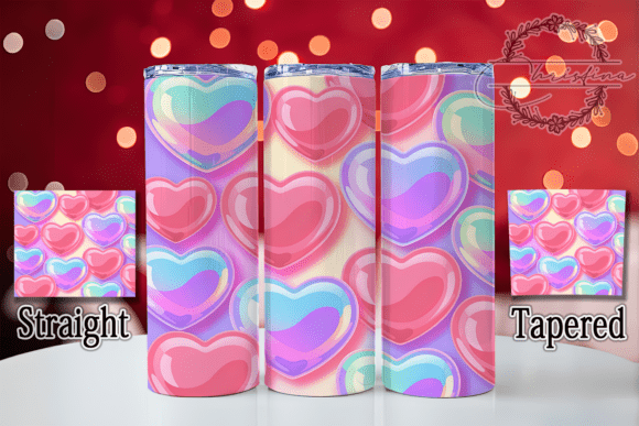 3D Romantic Valentine Hearts Tumbler