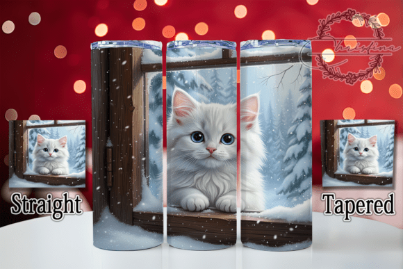 3D White Kitten Cat Tumbler — A Stylish and Functional Design for Your Drinkware Projects