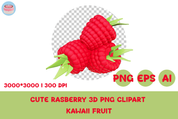 Cute Rasberry 3D PNG Clipart Kawaii – A Zesty Addition to Your Creative Projects