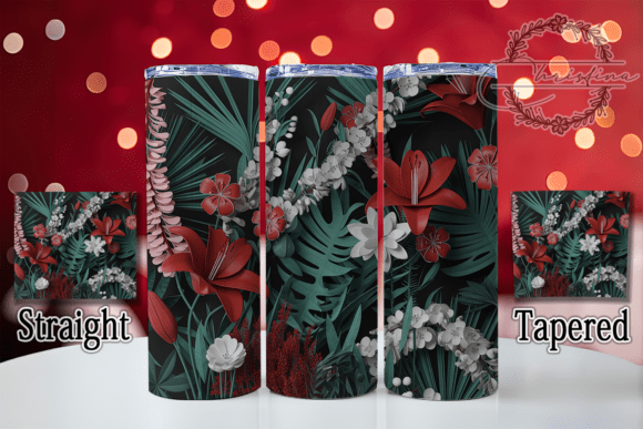 Designing with the 3D Red Green Floral Tumbler: A Comprehensive Guide to Digital Print-Ready Assets