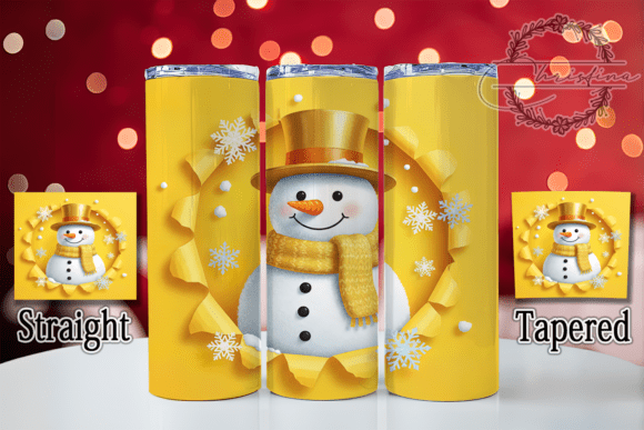Elevate Your DIY Drinkware with the 3D Snowflake Wall Snowman Tumbler Design