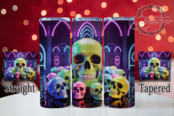Neon 3D Gothic Skull Tumbler