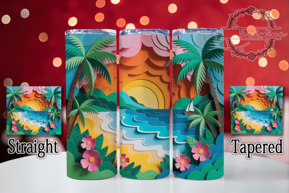 Transform Your Drinkware Projects with the 3D Paper Cutout Hawaii Tumbler Design