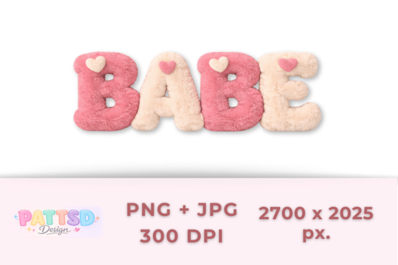 Transforming Digital Designs with Babe- Plush 3D Baby Letters PNG JPG