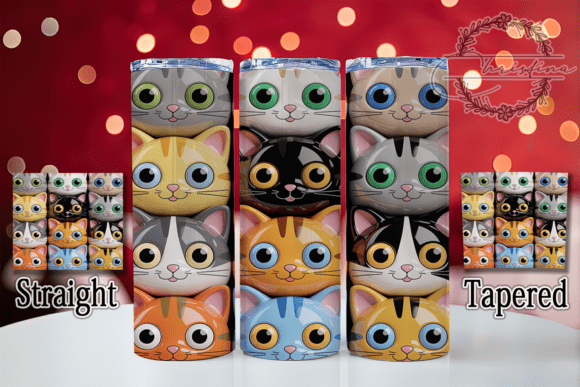 Whimsical 3D Kitty Tumbler Design